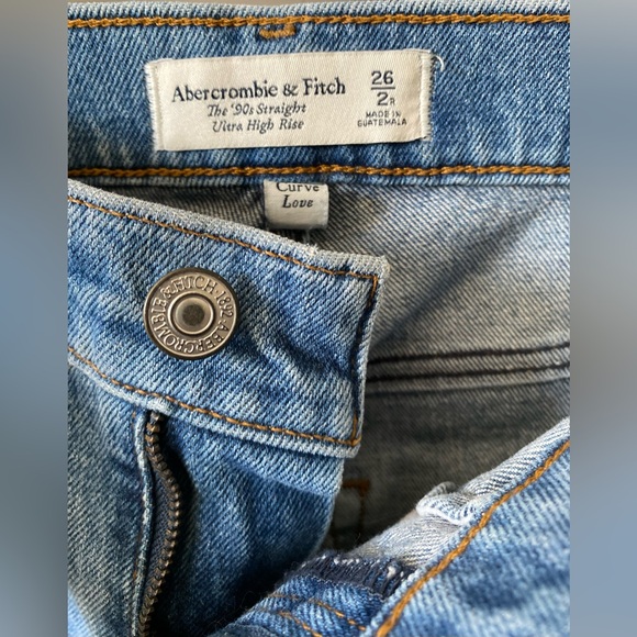 Abercrombie and Fitch The 90’s Straight Ultra High Rise Curve Love Size 26 - Picture 7 of 8